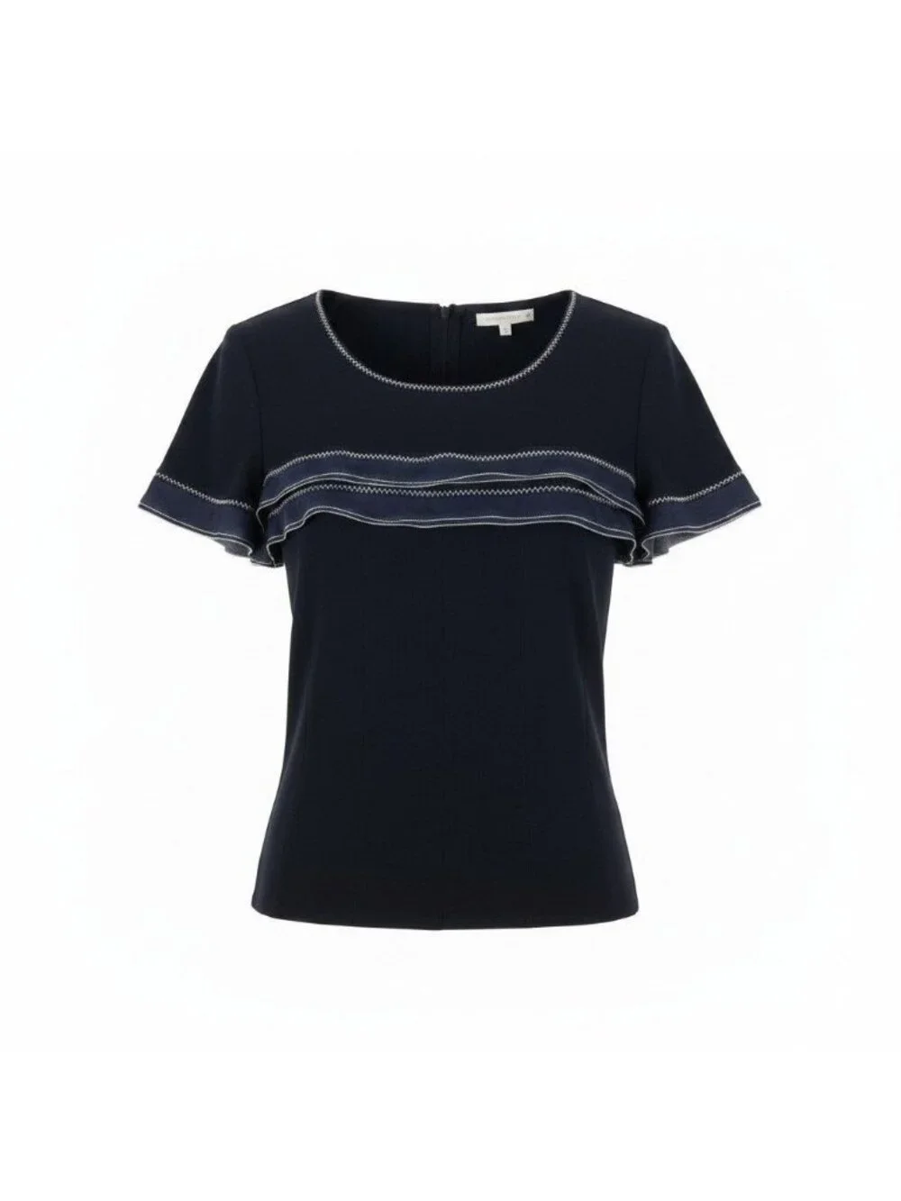 Chanel Short Sleeve Summer Knit Top CC Logo Button Black Rayon Sweater